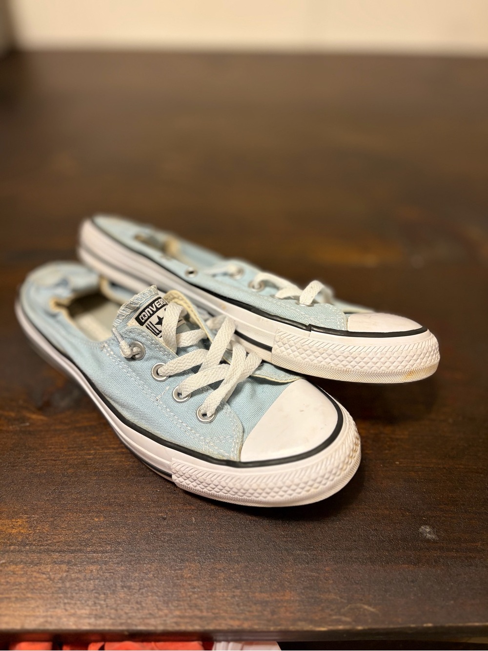 Converse Baby Blue Low-Top Canvas Sneakers 8